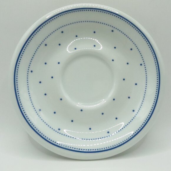 Arzberg Lagune Coffee Tea Mug Cup & Saucer Blue Dots White Stoneware Germany - Picture 6 of 8